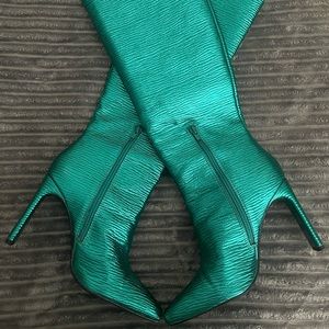 Zara Laminated Heeled Boots